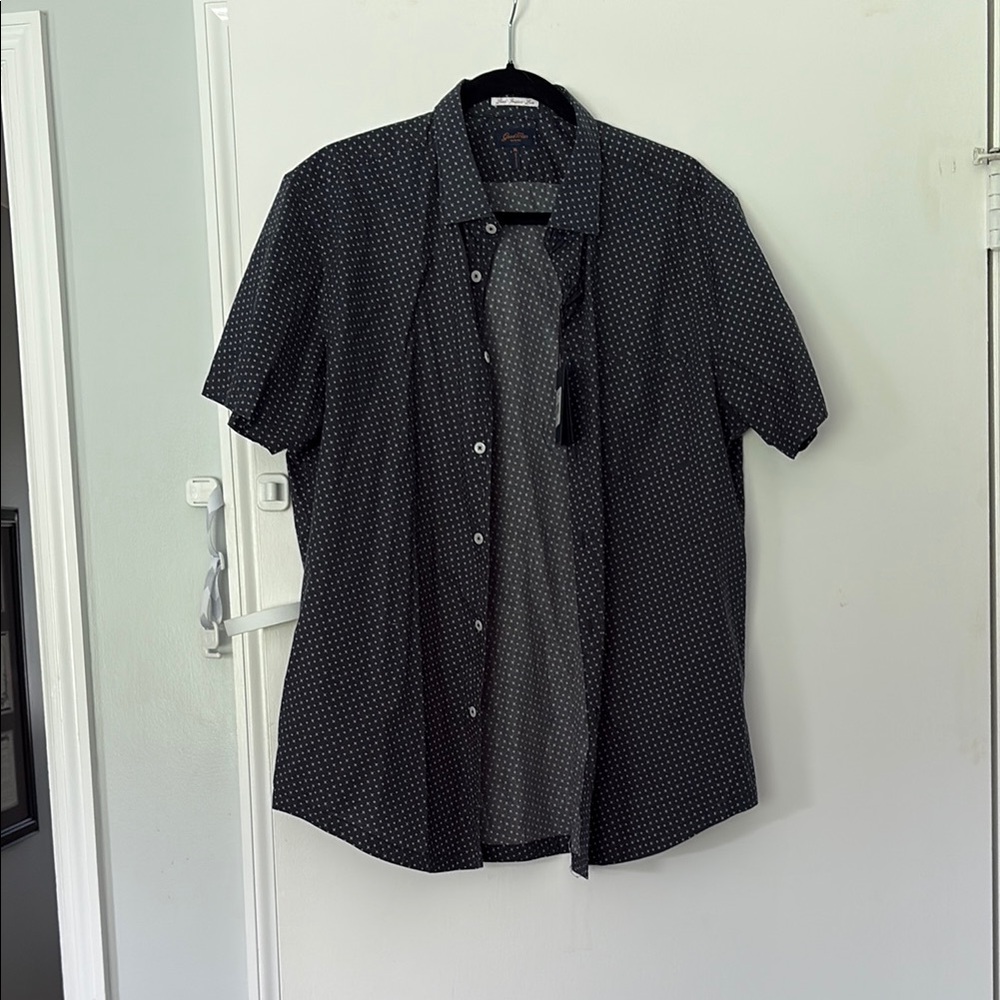 Good Man Brand Dark Blue Patterned Casual Shirt